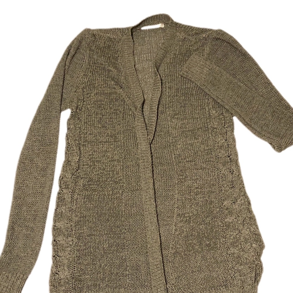 3/20$ Cyrus Open Front Grey Cardigan Knit Sweater SZ XS